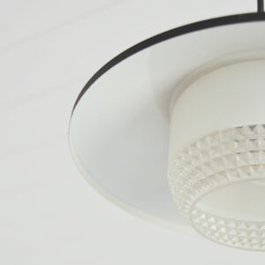 Suspension verre et métal noir 1950 vintage 10