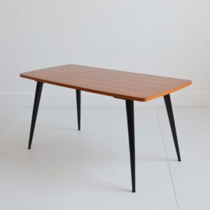 Table basse scandinave pieds compas 1960 vintage 11
