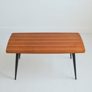 Table basse scandinave pieds compas 1960 vintage 8