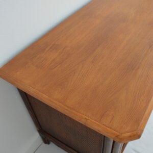 Enfilade – Buffet bois et rotin 1960 vintage 12