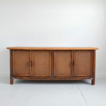 Enfilade – Buffet bois et rotin 1960 vintage 2