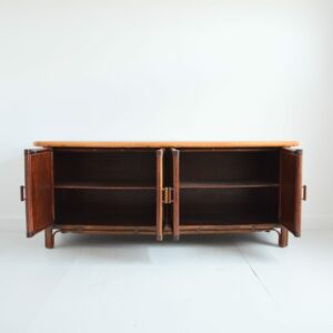 Enfilade – Buffet bois et rotin 1960 vintage 25