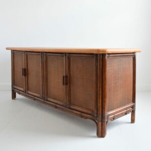 Enfilade – Buffet bois et rotin 1960 vintage 33