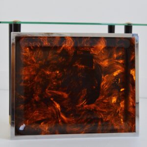 Plateau seventies plexi et chrome 1970 vintage 34