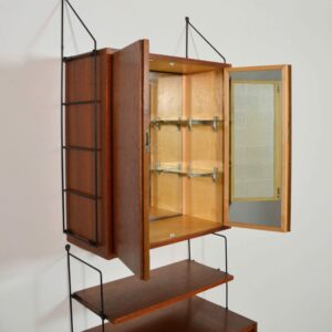 Wall unit : bibliothèque modulable String scandinave teck 1950 vintage 10