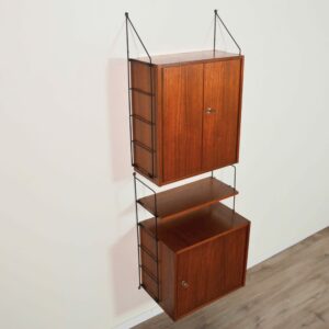 Wall unit : bibliothèque modulable String scandinave teck 1950 vintage 22