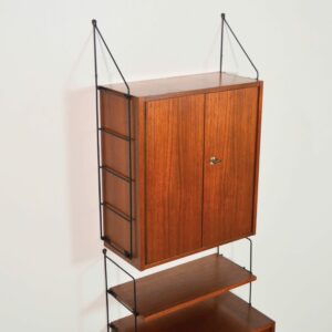 Wall unit : bibliothèque modulable String scandinave teck 1950 vintage 23