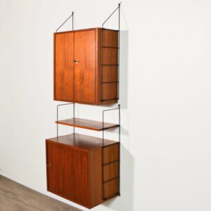 Wall unit : bibliothèque modulable String scandinave teck 1950 vintage 3