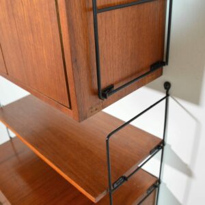 Wall unit : bibliothèque modulable String scandinave teck 1950 vintage 5