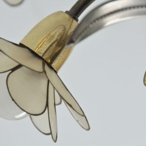 Lustre 8 feux fleurs nacrées 1960 vintage 15