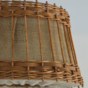 suspension scandinave toile de jute et rotin 1960 vintage 15