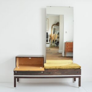 Meuble d&rsquo;entrée : Coiffeuse scandinave palissandre 1950 vintage 21