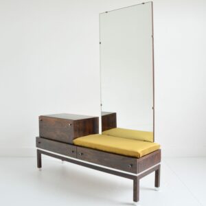 Meuble d&rsquo;entrée : Coiffeuse scandinave palissandre 1950 vintage 27