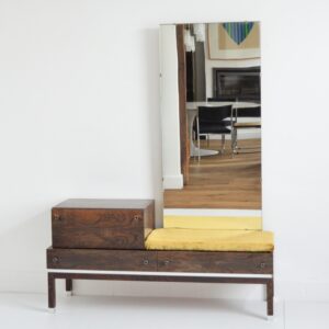 Meuble d&rsquo;entrée : Coiffeuse scandinave palissandre 1950 vintage 6