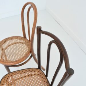 2 chaises Thonet bois et cannage 1930 vintage 11