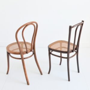2 chaises Thonet bois et cannage 1930 vintage 13