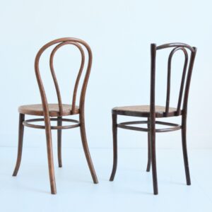 2 chaises Thonet bois et cannage 1930 vintage 14