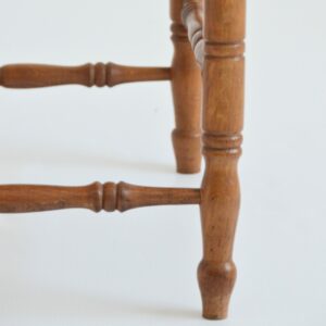 Chaise d&rsquo;angle bois et rotin 1950 vintage 5
