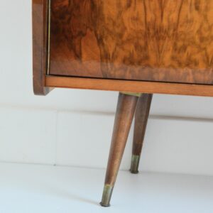 Petite enfilade : Meuble de rangement bois de loupe 1950 vintage 3