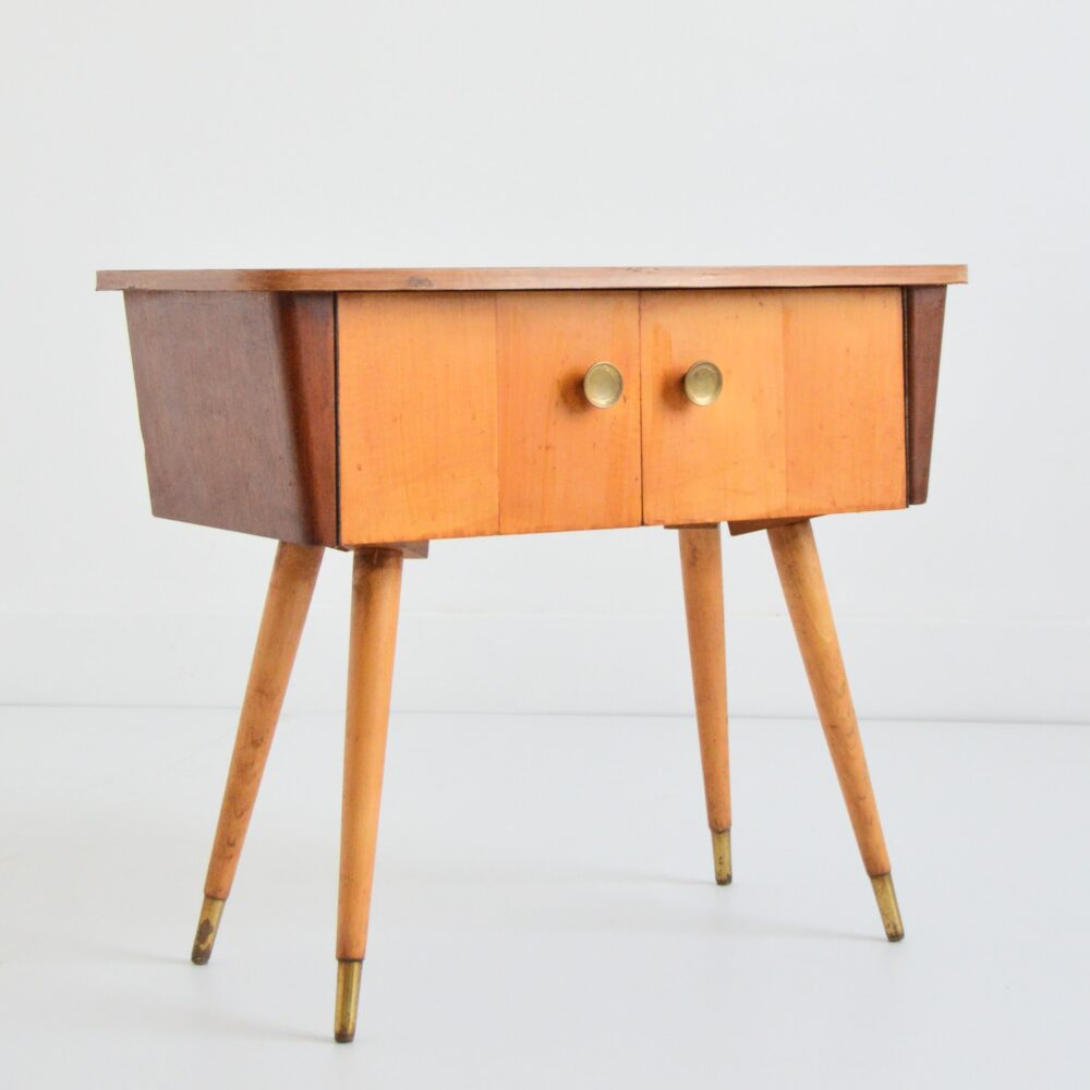 Petite console / Chevet pieds compas vintage 1950s