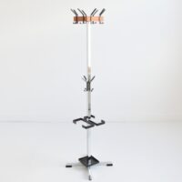 Porte manteaux sur pied scandinave teck et chrome 1950 vintage 1