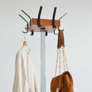 Porte manteaux sur pied scandinave teck et chrome 1950 vintage 25