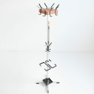 Porte manteaux sur pied scandinave teck et chrome 1950 vintage 5