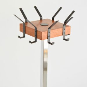 Porte manteaux sur pied scandinave teck et chrome 1950 vintage 7