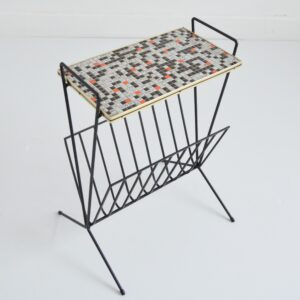 Porte revues : Table d’appoint mosaïque 1950 vintage 1