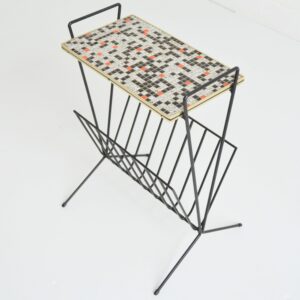 Porte revues : Table d’appoint mosaïque 1950 vintage 14