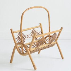 Porte revues rotin 1960 vintage 12