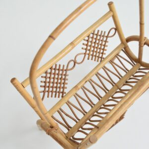 Porte revues rotin 1960 vintage 7