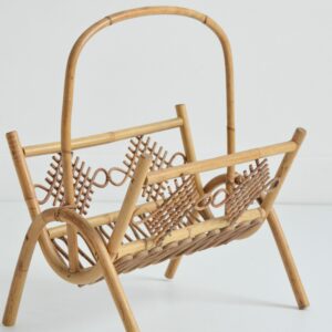 Porte revues rotin 1960 vintage 9