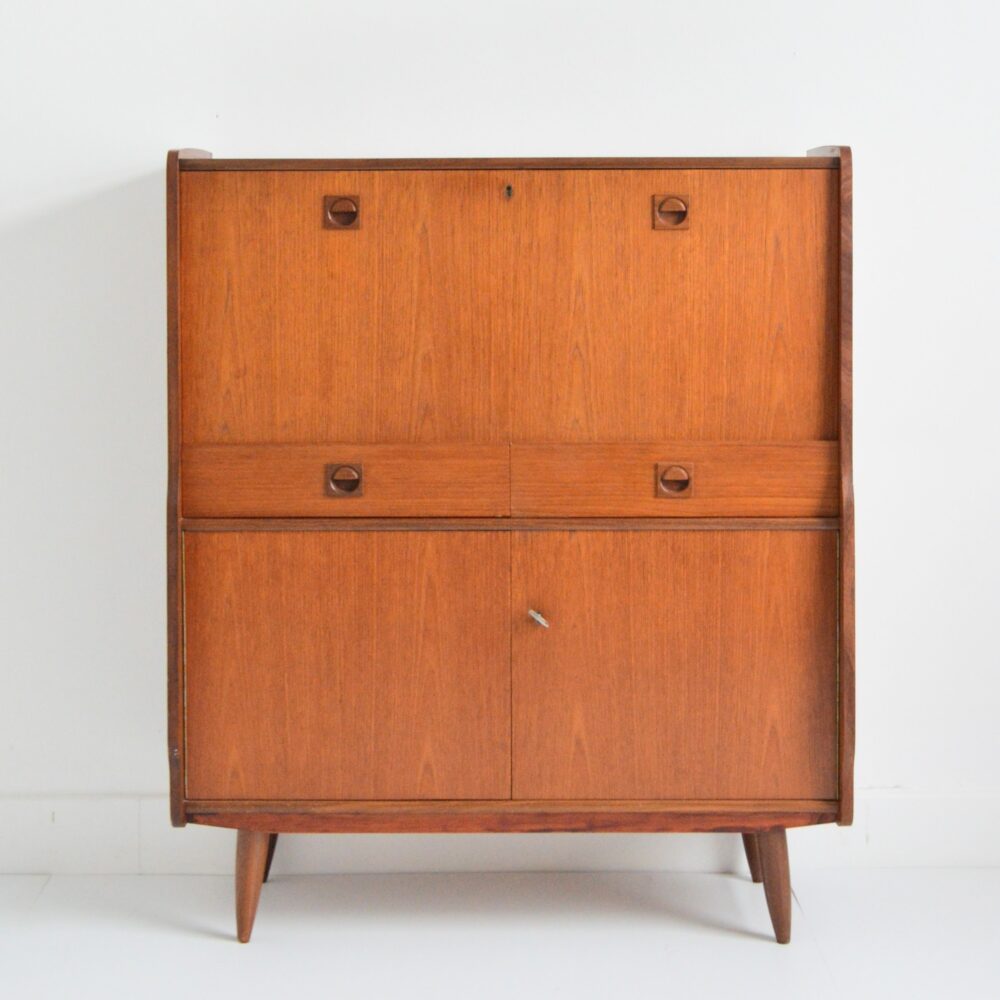 Secrétaire scandinave teck 1960 vintage