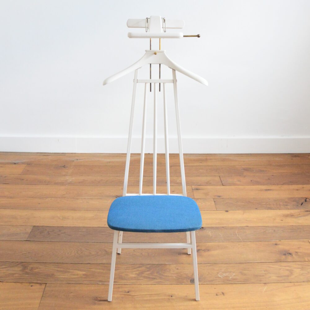 Chaise Porte-vêtements/ Valet de chambre en bois et métal 1950 vintage