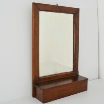 Ancien Miroir mural : Miroir barbier en bois 1950 vintage 1