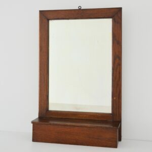 Ancien Miroir mural : Miroir barbier en bois 1950 vintage 3