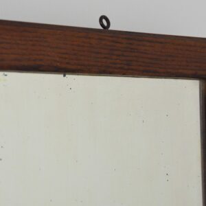 Ancien Miroir mural : Miroir barbier en bois 1950 vintage 4