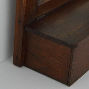 Ancien Miroir mural : Miroir barbier en bois 1950 vintage 5