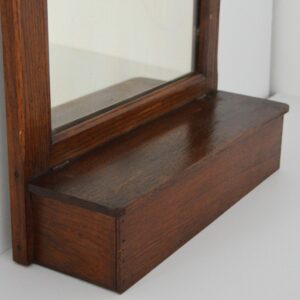 Ancien Miroir mural : Miroir barbier en bois 1950 vintage 7