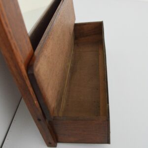 Ancien Miroir mural : Miroir barbier en bois 1950 vintage 9